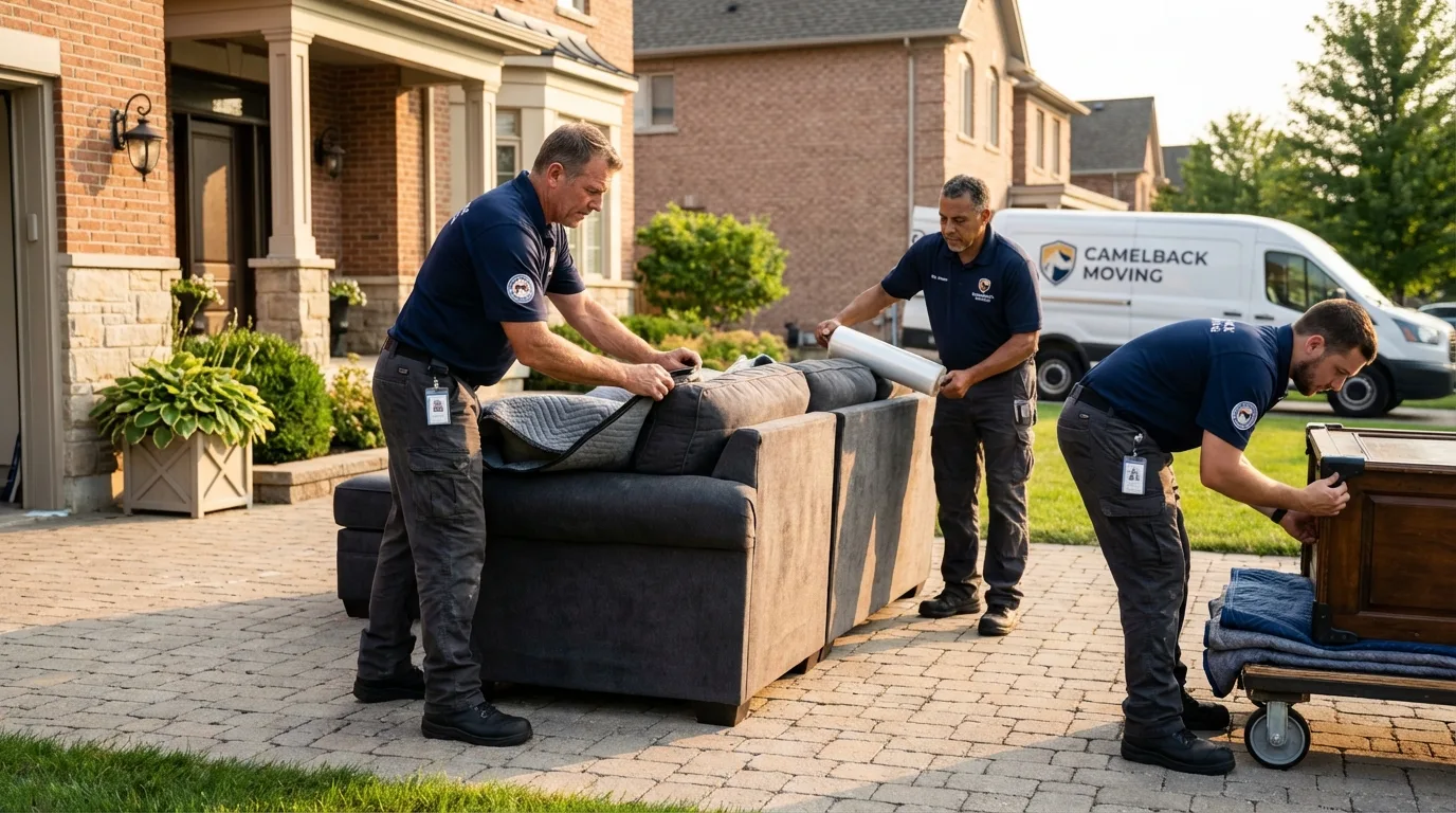Large estate moving crew wrapping furniture in Glassboro, NJ